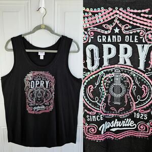 Grand Ole OPRY Black Racerback Tank Top Plus Size XXL Nashville Country Music